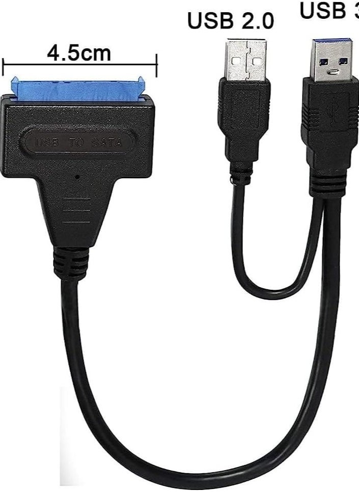 Generic 22-Pin USB 3.0 To SATA Hard Disk Driver Adapter Cable Black  - Image 3
