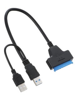 Generic 22-Pin USB 3.0 To SATA Hard Disk Driver Adapter Cable Black  - Image 1