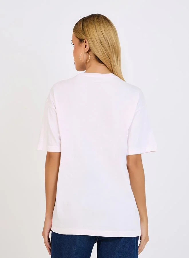 Styli Oversized I Can Buy My Self Flowers Slogan T-Shirt