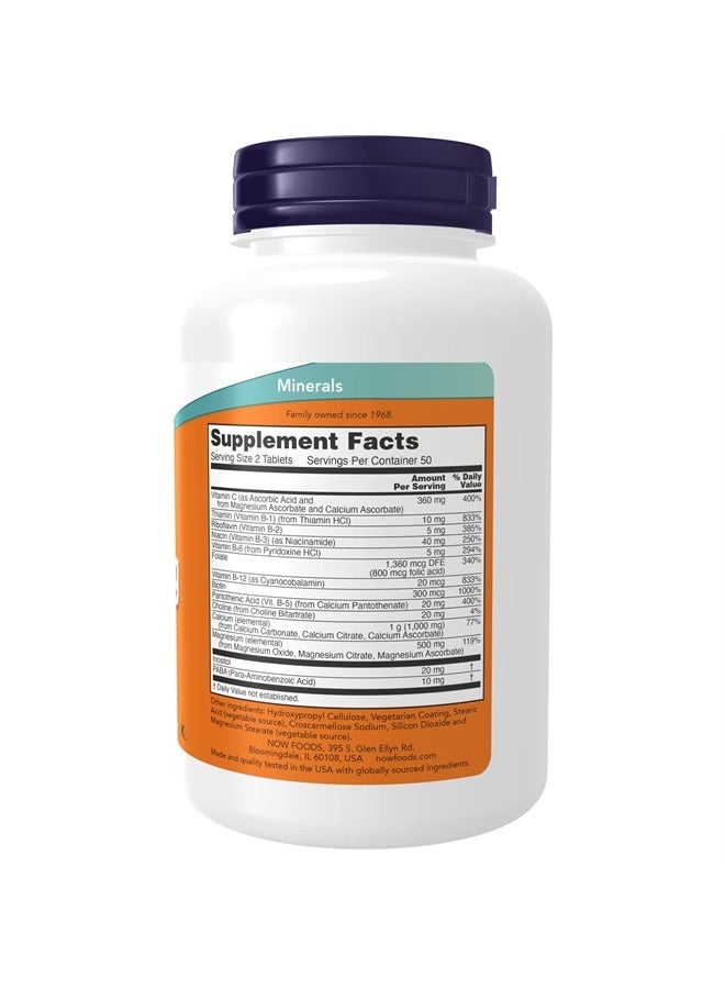 now Supplements, Cal-Mag Stress Formula with B-Complex and Vitamin C, 100 Tablets - Image 1