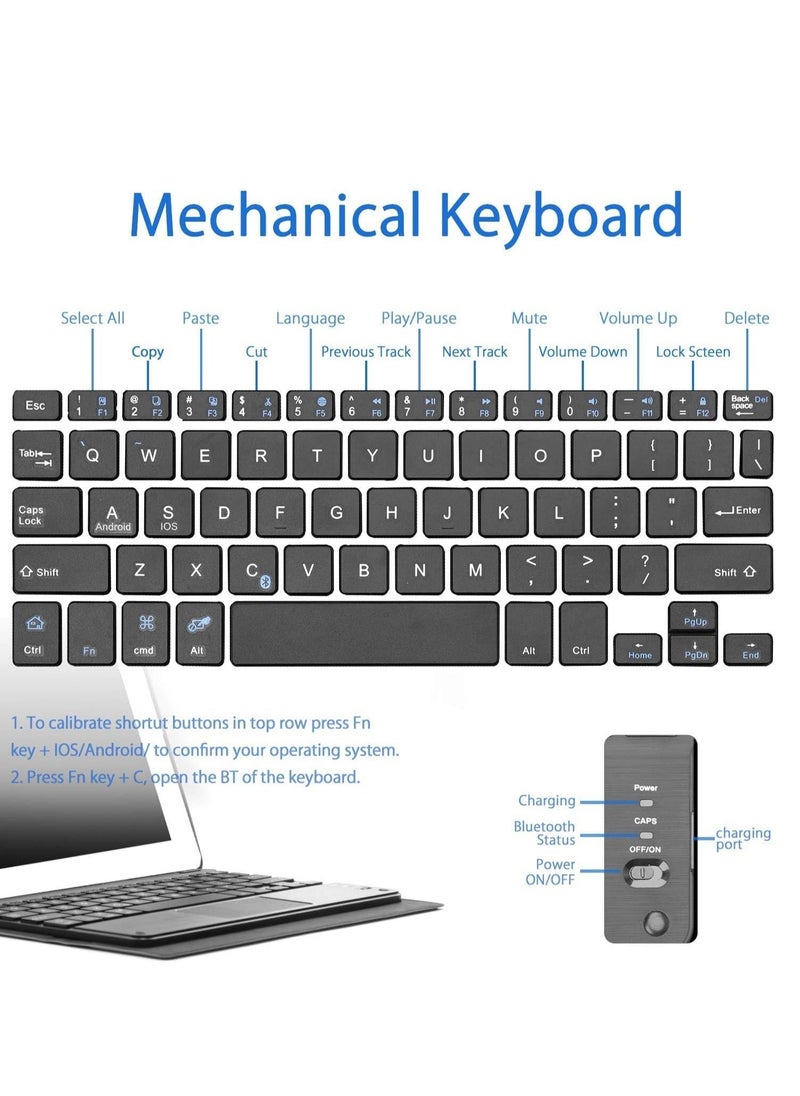 IAF iPad 6th Generation Case with Wireless Bluetooth Keyboard and Touchpad â€“ Folio Cover for iPad Air 2, iPad 5th Gen, and iPad Pro 9.7 Inch â€“ Thin & Light â€“ Black - Image 3