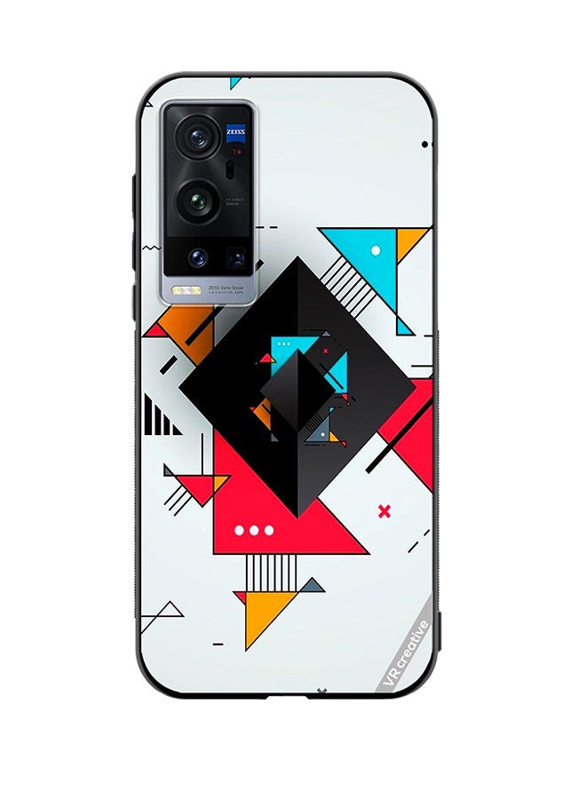 VR CREATIVE Protective Case Cover For Vivo X60 Pro Plus Geometric Abstract Design Multicolour - Image 1