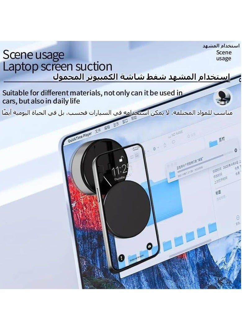 Electric Vacuum Magnetic Car Phone Mount, Suction Cup Phone Holder for Car, Cell Phone Mount Stand, Compatible with iPhone  Android, Suitable for Car/Mirror/Smooth Surface (Silver) - Image 4