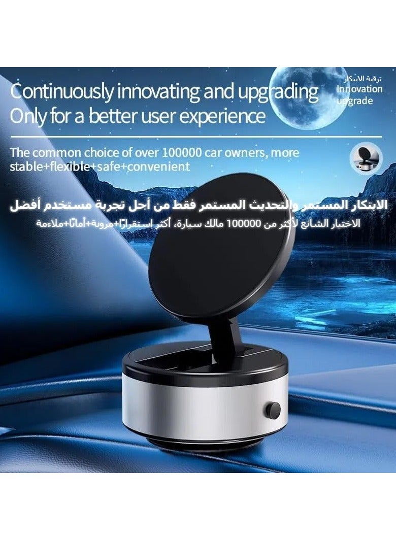Electric Vacuum Magnetic Car Phone Mount, Suction Cup Phone Holder for Car, Cell Phone Mount Stand, Compatible with iPhone  Android, Suitable for Car/Mirror/Smooth Surface (Silver) - Image 3