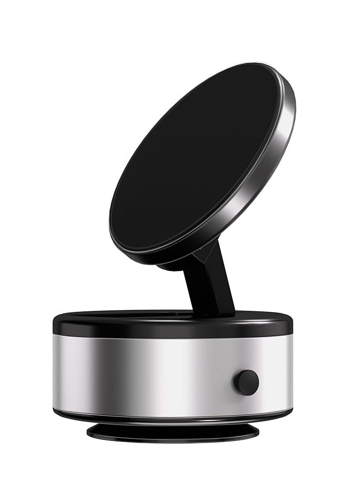 Electric Vacuum Magnetic Car Phone Mount, Suction Cup Phone Holder for Car, Cell Phone Mount Stand, Compatible with iPhone  Android, Suitable for Car/Mirror/Smooth Surface (Silver) - Image 1