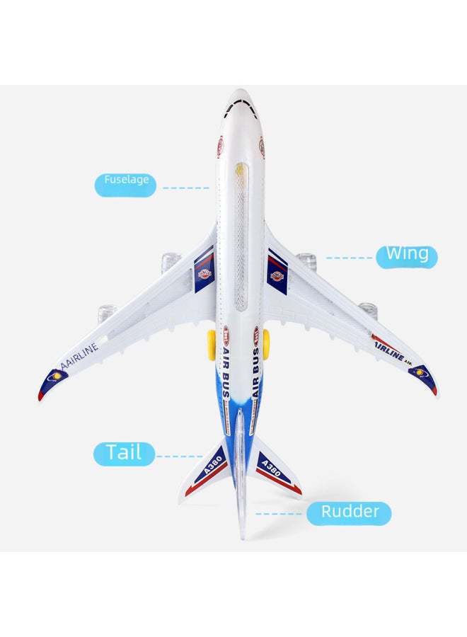 Children's Electric Universal Sliding Aircraft Toy Series Early Education Light Story Passenger Plane Model Boy Wholesale-Color:Music Story Version Electric Universal Extra Large Aircraft-Specifications:No. 5 Charging Sleeve  - Image 4