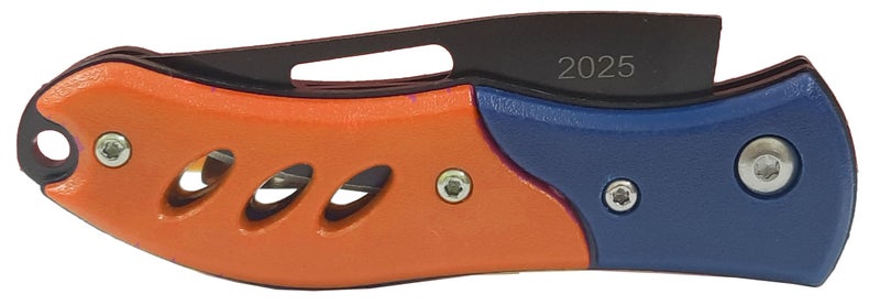 Shruthi Dual Dynamo Orange Carbon Steel Foldable Knife (Manual) For Kitchen, Home,Travel and Office Tool Carbon Steel pack of 1 (ORANGE) - Image 4