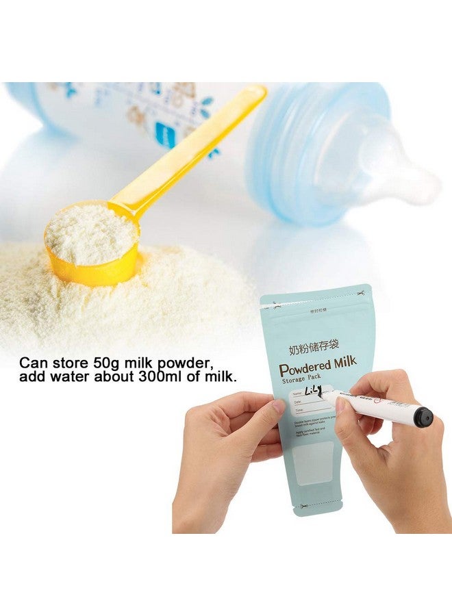 Yosoo 30Pcs Milk Powder Storage Bags, Portable Feeding Milk Powder Storage Pack Disposable Milkpowder Pouches for Travel Trip, Blue - Image 4