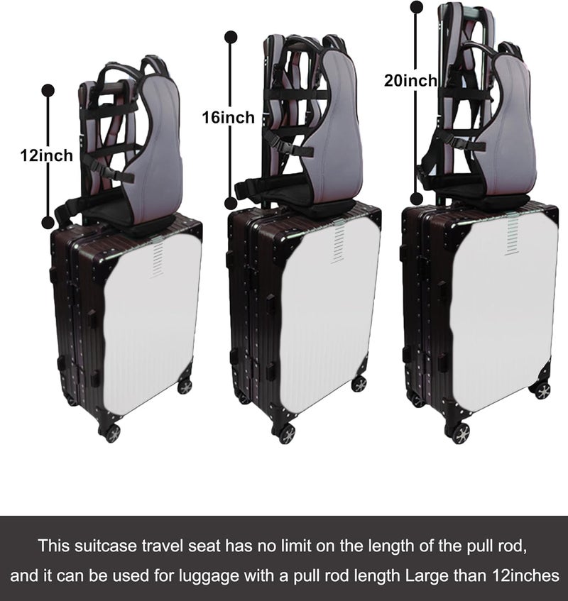 saicheek 3IN1 Toddler Travel Suitcase Seat with AntiSlip RopeRide on Suitcase for KidsKids Carrier on your Back or In The ArmsSuitable for All Kinds of Suitcases - Image 3