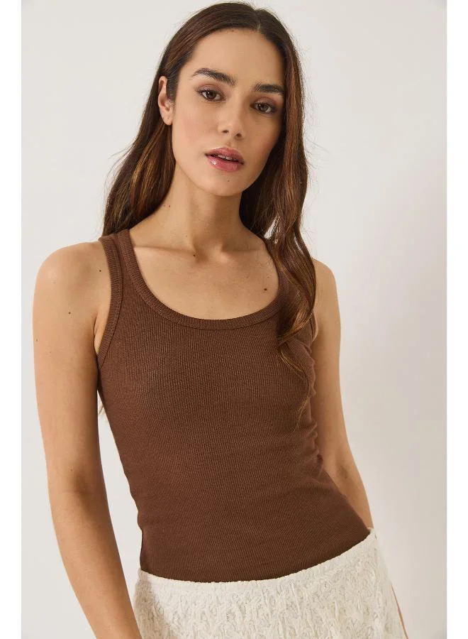 Ginger Basics Ribbed Racer Back Tank Top