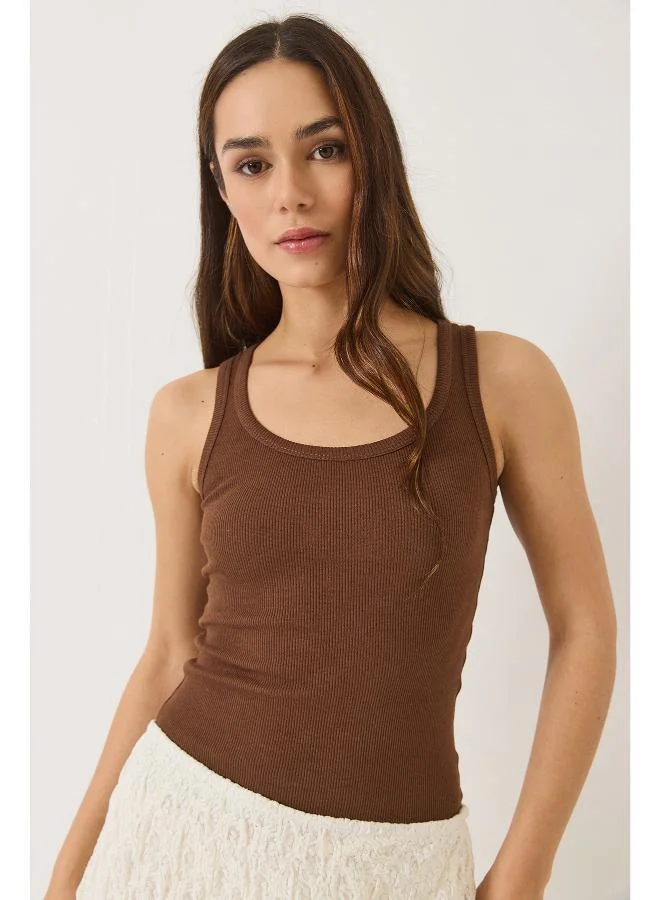 Ginger Basics Ribbed Racer Back Tank Top