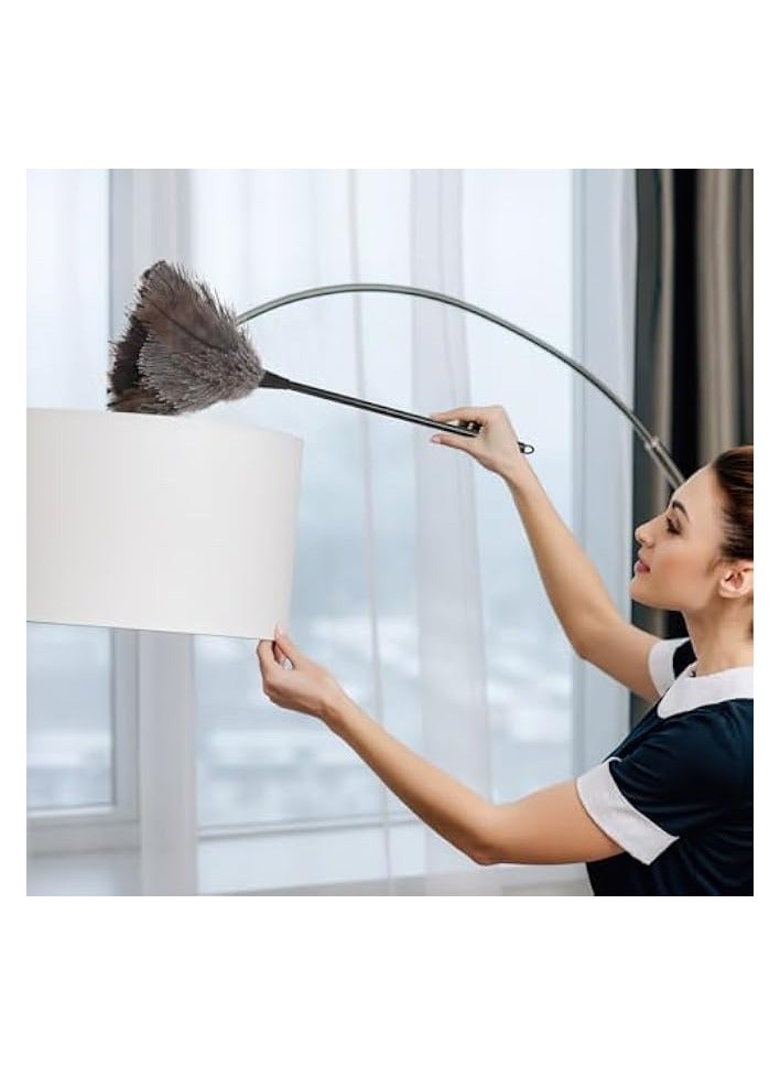 Green Tiger Ostrich Duster Feather Dusters Fluffy Natural Ostrich Cleaning Brush Tool Duster Cleaning Supplies for Home Office Clean - Image 2