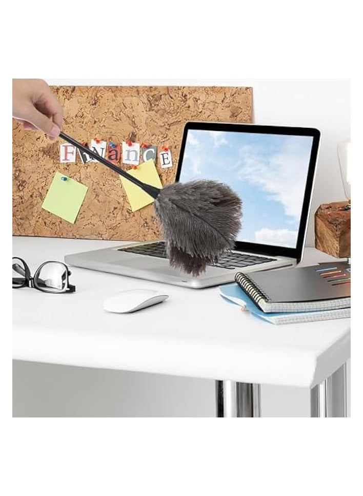 Green Tiger Ostrich Duster Feather Dusters Fluffy Natural Ostrich Cleaning Brush Tool Duster Cleaning Supplies for Home Office Clean - Image 3