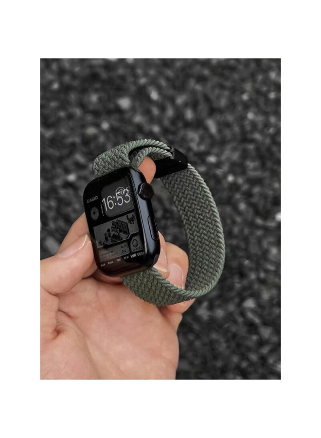 Beiyipin Nylon Magnetic Buckle Compatible With Apple I Watch S10/9876, Elastic Loop Strap For Watch Band - Image 2