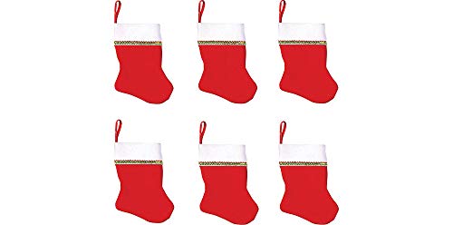 Amscan Santas Delight Red White Mini Felt Christmas Stockings 5 Pack of 6 Perfect For Festive Holiday Decor Gifts