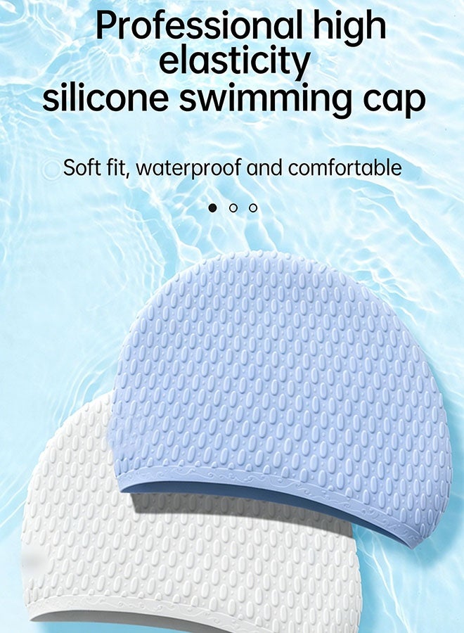 ZVEV 4Pcs Silicone Swim Cap, Durable Waterproof Swim Cap, Can Protect your Head, Keep your Hair Dry, Suitable for Both men and Women, Suitable for Long and Short Hair - Image 5