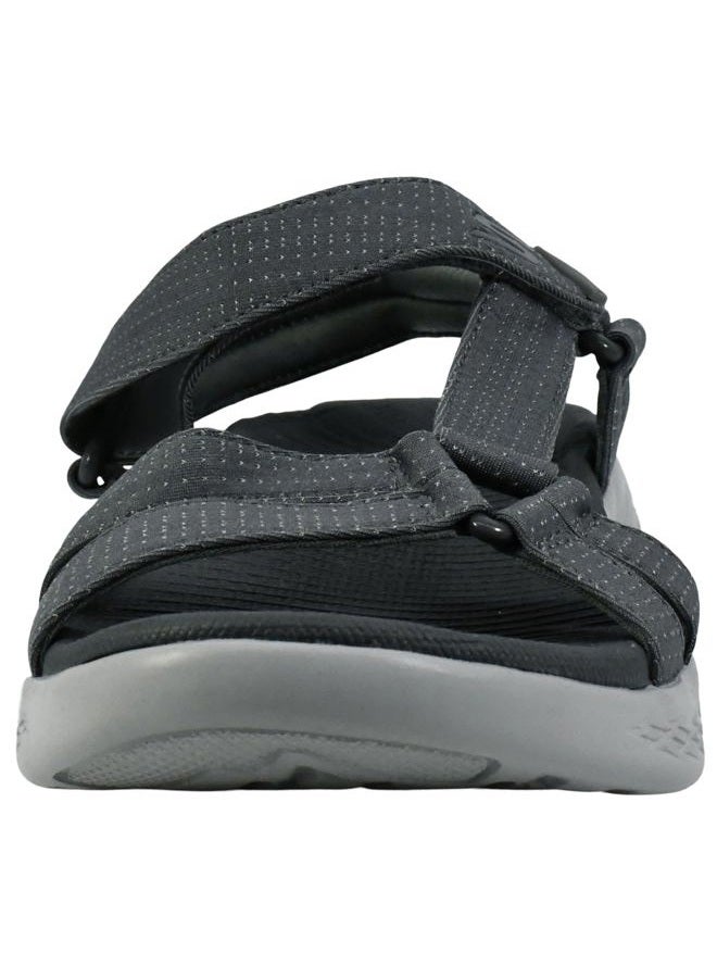 SKECHERS Women's 15316 Ankle Strap Sandals, Medium, Charcoal Textile Trim, 37 EU - Image 2