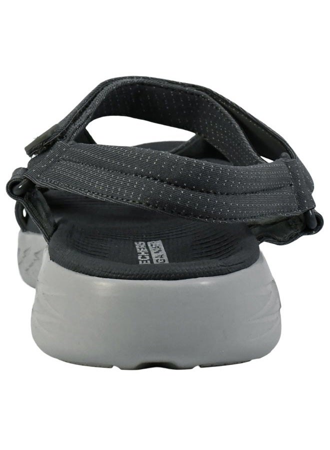 SKECHERS Women's 15316 Ankle Strap Sandals, Medium, Charcoal Textile Trim, 37 EU - Image 3