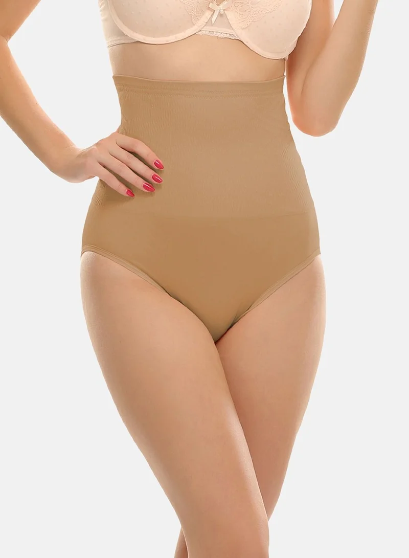 كلوفيا Clovia Tummy Tucker With Silicon Grips In Beige - Nylon