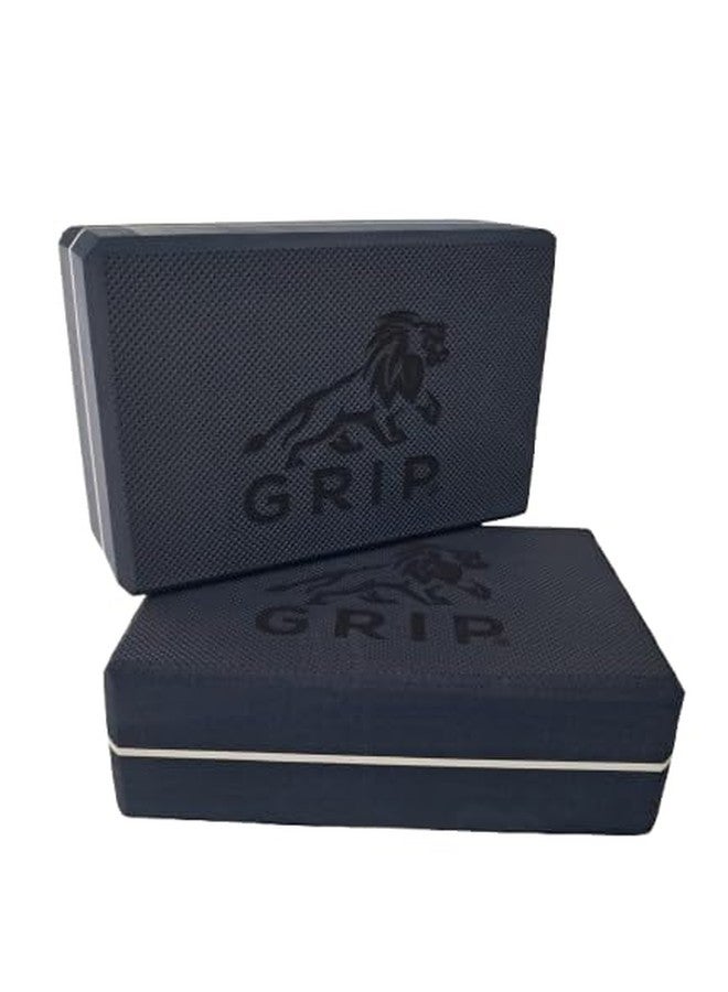 GRIP® Rubberized yoga bricks | Block pack of 2 | Exercise props for alignment | Stability and balance | Yoga & exercise | Eco-friendly | High-density | Non-slip | Sweat-resistant | for home & gym workout - Image 1