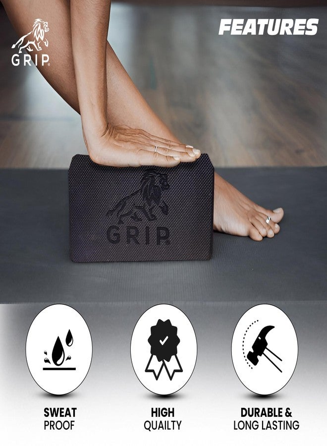 GRIP® Rubberized yoga bricks | Block pack of 2 | Exercise props for alignment | Stability and balance | Yoga & exercise | Eco-friendly | High-density | Non-slip | Sweat-resistant | for home & gym workout - Image 2