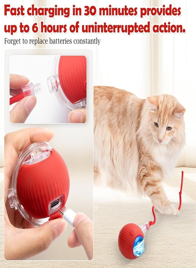 UMADEV Cat Toy - Cat Toys for Indoor Cats Smart Silicone Rolling Ball with Tail,Bird Sound,Obstacle Avoidance and Motion Activated,Kitten Puzzle Toys for Bored Indoor Adult Cats & Dogs - Image 3