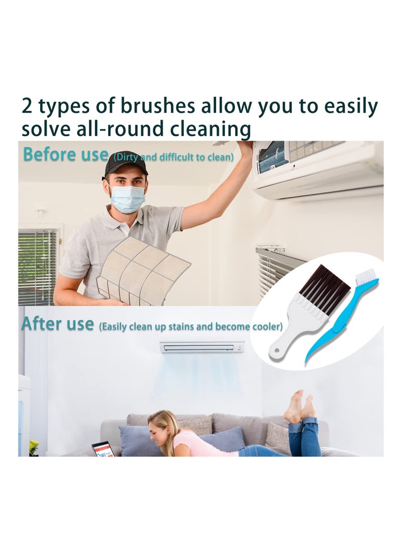 Excefore 5 Pcs Air Conditioner Fin Cleaner Set, 3 Different Ac Fin Comb Condenser Fin Straightener, 2 Different Brush Condenser Ac Coil Cleaner Air Refrigerator Fin Cleaner Evaporator Radiator Repair Clean Too - Image 2