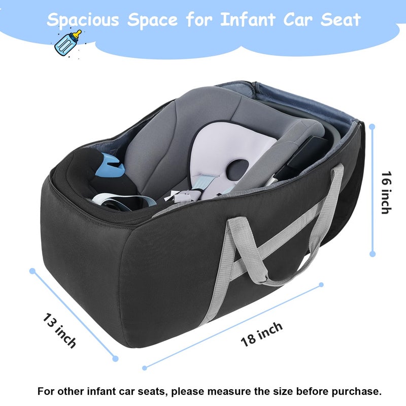 يوريبيك YOREPEK Padded Car Seat Travel Bag Compatible with UPPAbaby MESA V2 without Base, Fit for Nuna Pipa without Base, Infant Car Seat Bags for Air Travel, Carseat Travel Cover for Baby Airplane Essentials - Image 5