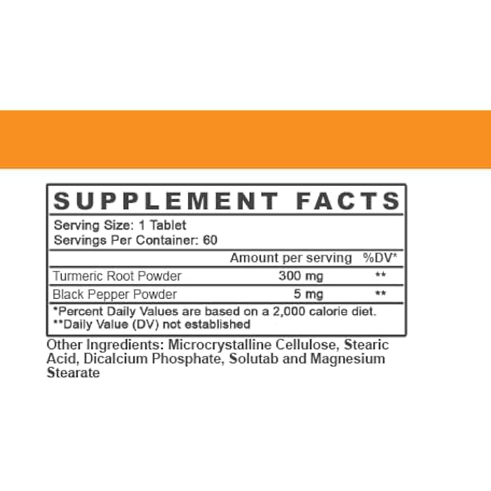 Angry Supplements Just Pure Turmeric Root with Black Pepper – Support, Comfort, Flexibility Blend, 2-Pack (120 Vegetarian Tablets Total) 4-Month Supply - Image 2