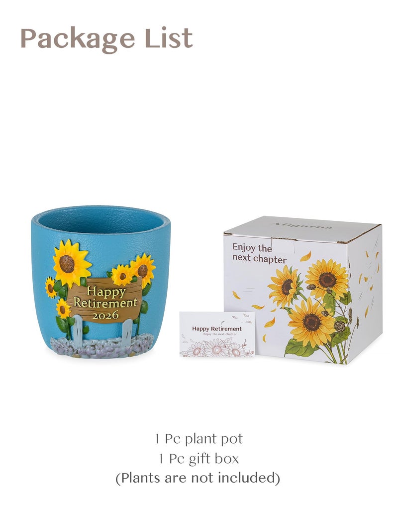 Afigurna Retirement Gifts for Woman: Happy Retirement Gifts for Women Nurse Teacher Coworker - Unique Retired Garden Gifts for Decoration - Hand-Painted Plant Pot Present with Gift Box and Card - Image 5