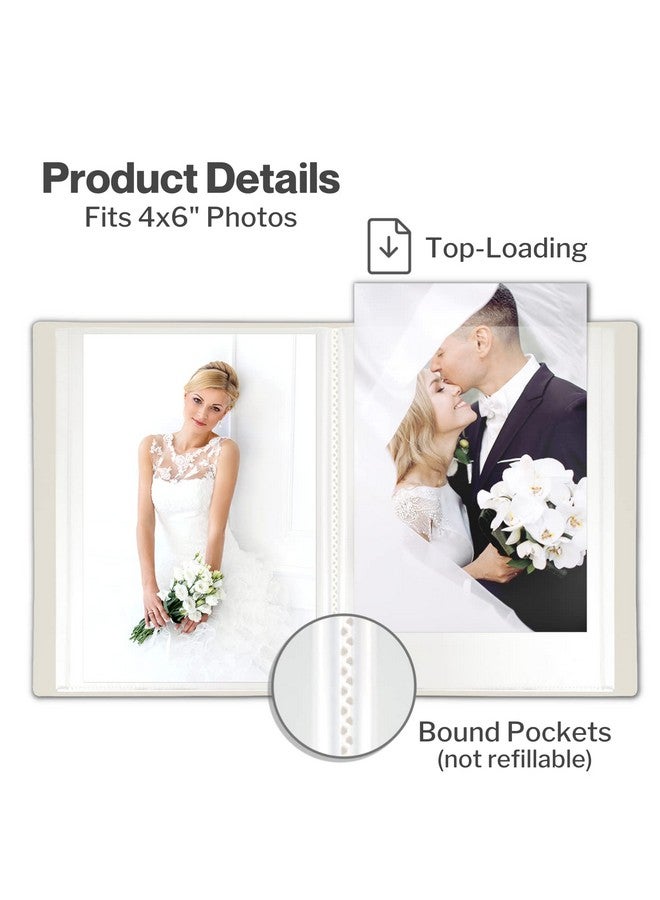Cranbury Small Photo Album 4X6 (Ivory) 2 Pack Plastic 4 X 6 Photo Book Album Each Shows 48 Pictures Mini Picture Album Binder With Customizable Cover Baby Photo Books With 4X6 Photo Sleeves - Image 2