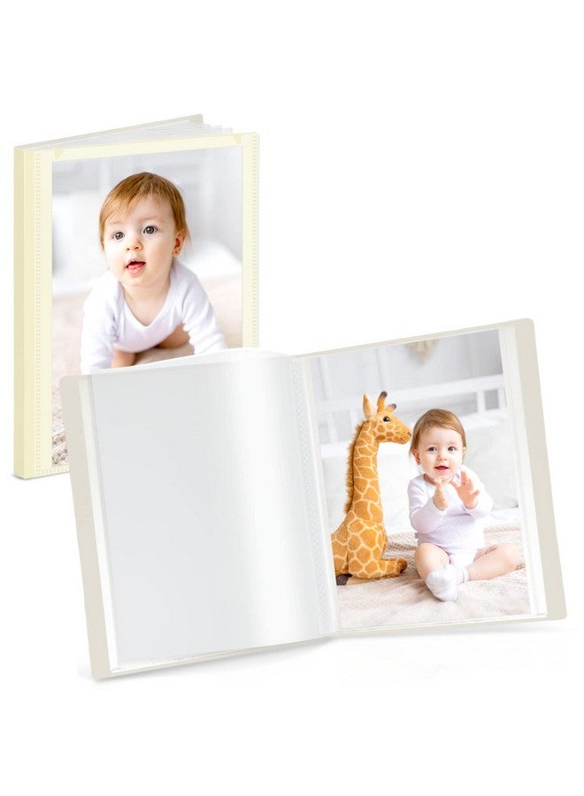 Cranbury Small Photo Album 4X6 (Ivory) 2 Pack Plastic 4 X 6 Photo Book Album Each Shows 48 Pictures Mini Picture Album Binder With Customizable Cover Baby Photo Books With 4X6 Photo Sleeves - Image 1