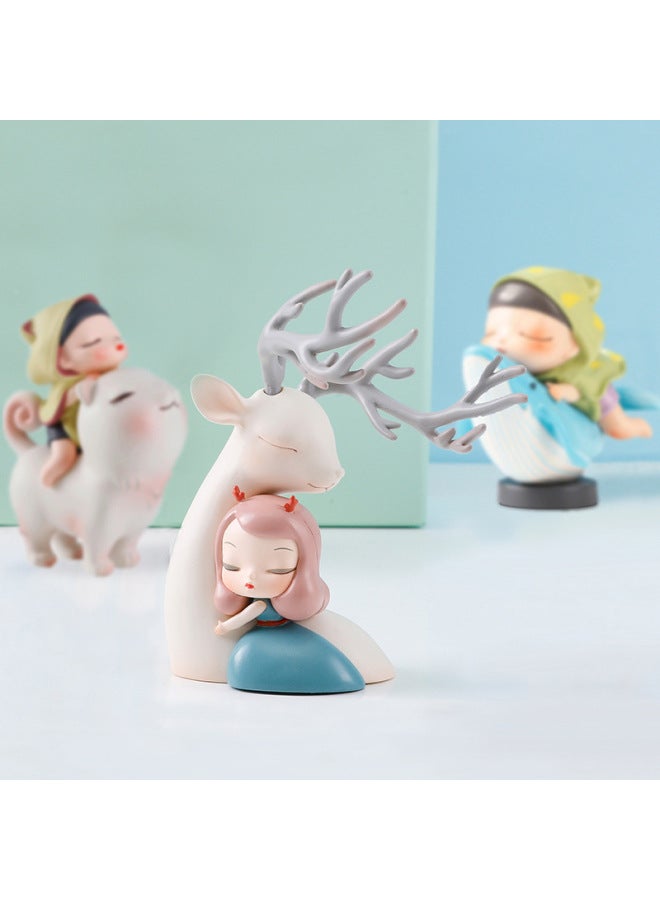 Kemi Life Jia Xiaoou Cute Animal Cat General Dragon Bear Art Trendy Play Girl Desktop Car Ornaments-Colour:Little Red Riding Hood - Image 3