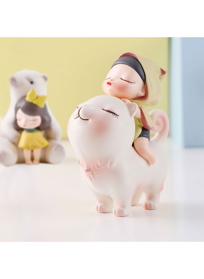 Kemi Life Jia Xiaoou Cute Animal Cat General Dragon Bear Art Trendy Play Girl Desktop Car Ornaments-Colour:Little Red Riding Hood - Image 2
