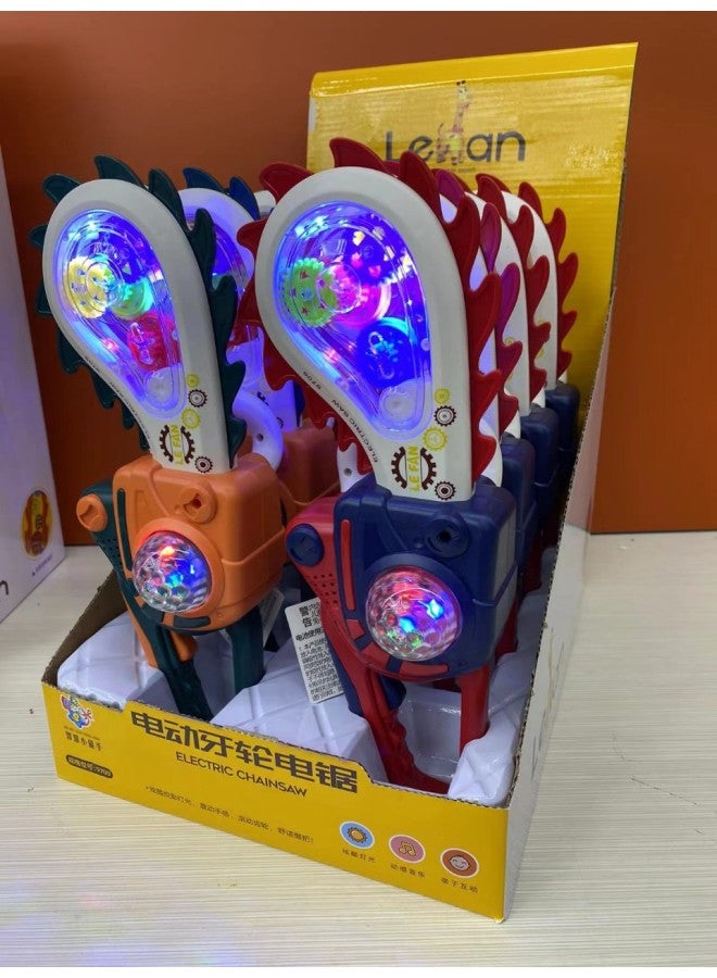 Smart Little Expert 9709 Cool Sound And Light Music Gear Rotating Simulation Saw Electric Tooth Wheel Electric Saw-Color:Color Mixing-Specifications:One Price, 8 Pieces In A Box - Image 1