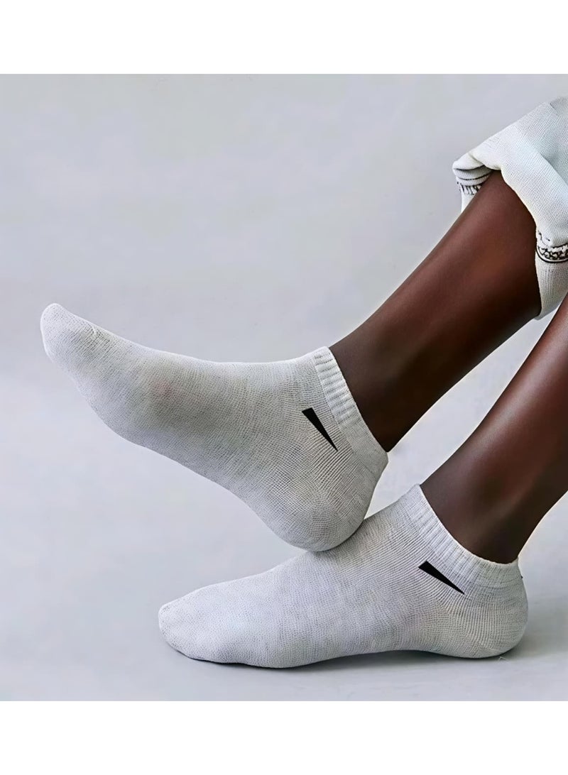 Shein 3 Pairs Unisex Ankle Socks, Sports Socks, White/Black/Grey - Image 3