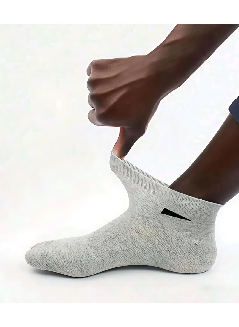 Shein 3 Pairs Unisex Ankle Socks, Sports Socks, White/Black/Grey - Image 2