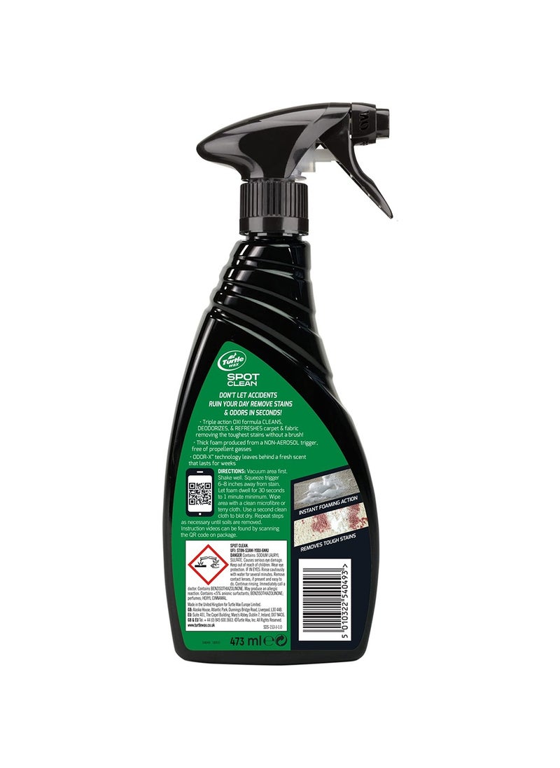 TURTLE - Car Stain And Odor Remover Hyper Foam Carpet Fabric Cleaner Spot Clean 473ml Turtle Wax - Image 1