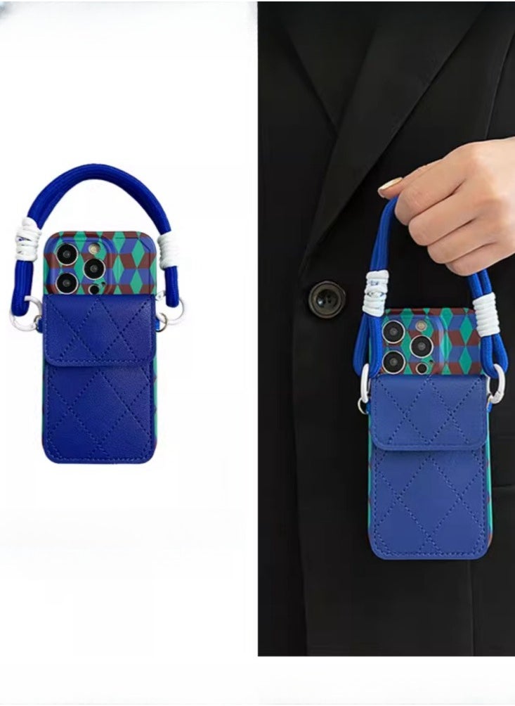 Generic - Suitable for Apple 15 Promax phone case, all inclusive lens, new iPhone 14 crossbody with hanging rope, niche 13 high-end card insertion backpack style - Image 1