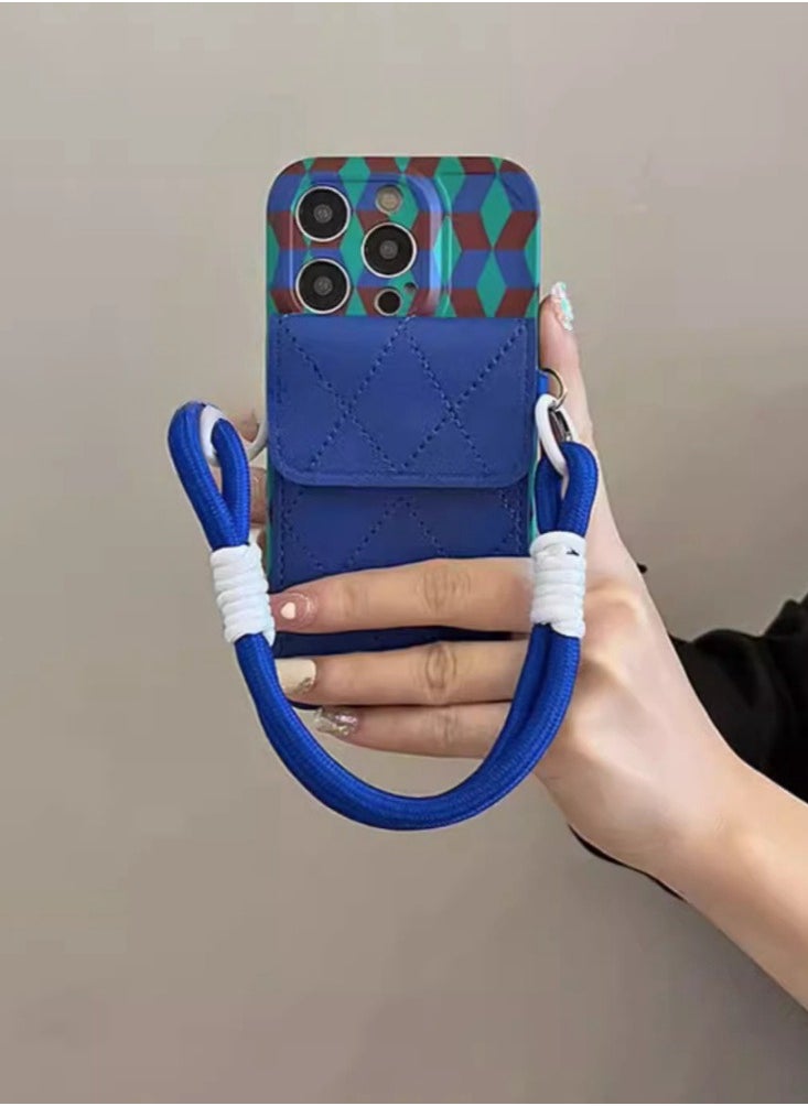 Generic - Suitable for Apple 15 Promax phone case, all inclusive lens, new iPhone 14 crossbody with hanging rope, niche 13 high-end card insertion backpack style - Image 1