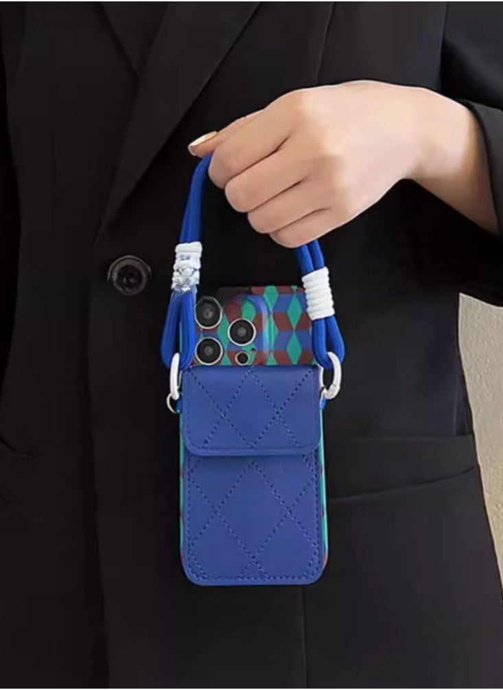 Generic - Suitable for Apple 15 Promax phone case, all inclusive lens, new iPhone 14 crossbody with hanging rope, niche 13 high-end card insertion backpack style - Image 1