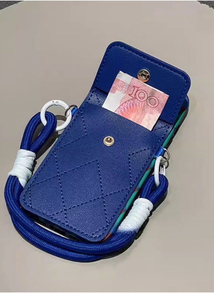 Generic - Suitable for Apple 15 Promax phone case, all inclusive lens, new iPhone 14 crossbody with hanging rope, niche 13 high-end card insertion backpack style - Image 1