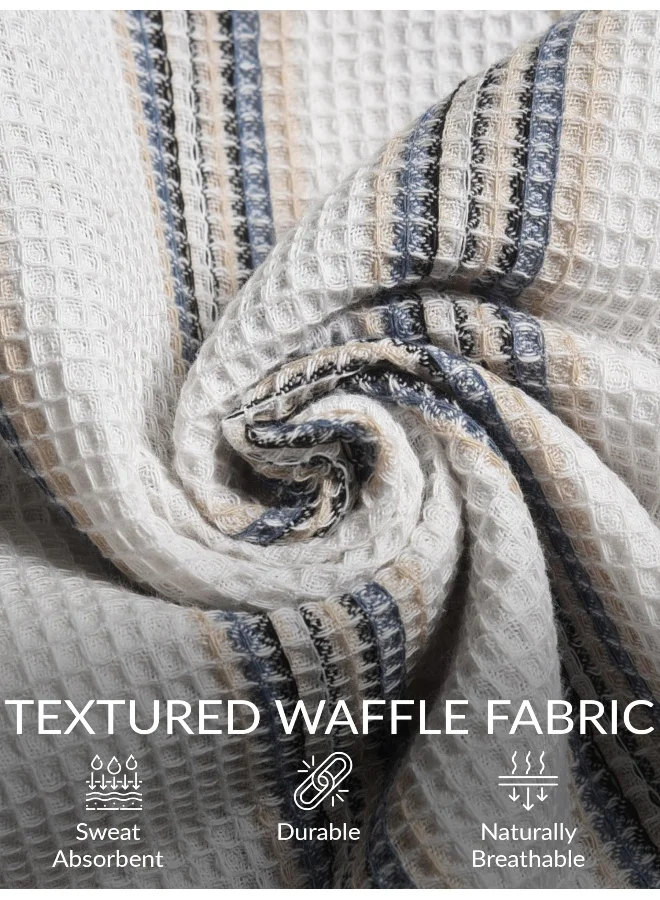 بيونغ White Striped Waffle Shirt for Men