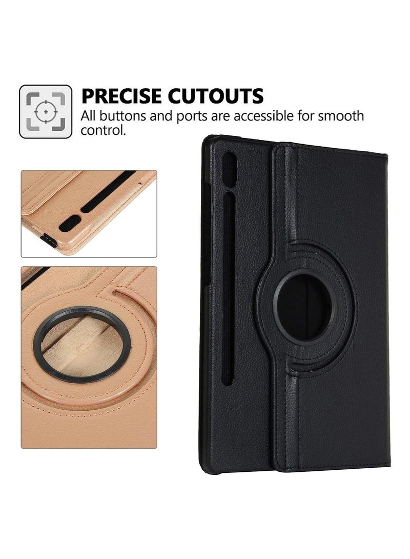 ELTRAZONE Smart Cover for Samsung Galaxy Tab S7 Plus 2020, Techcircle Slim Folio Rotating Stand Case with Auto Wake/Sleep Magnetic Flip PU Leather Case - Image 4