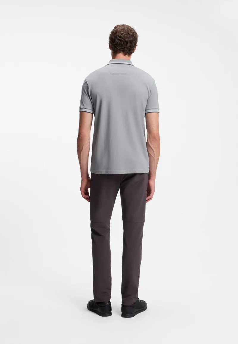 BOSS Cotton piqué polo shirt with logo details