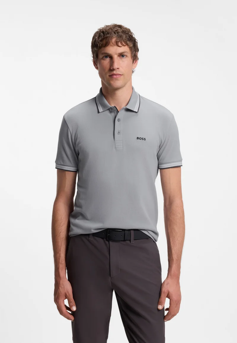 Cotton piqué polo shirt with logo details