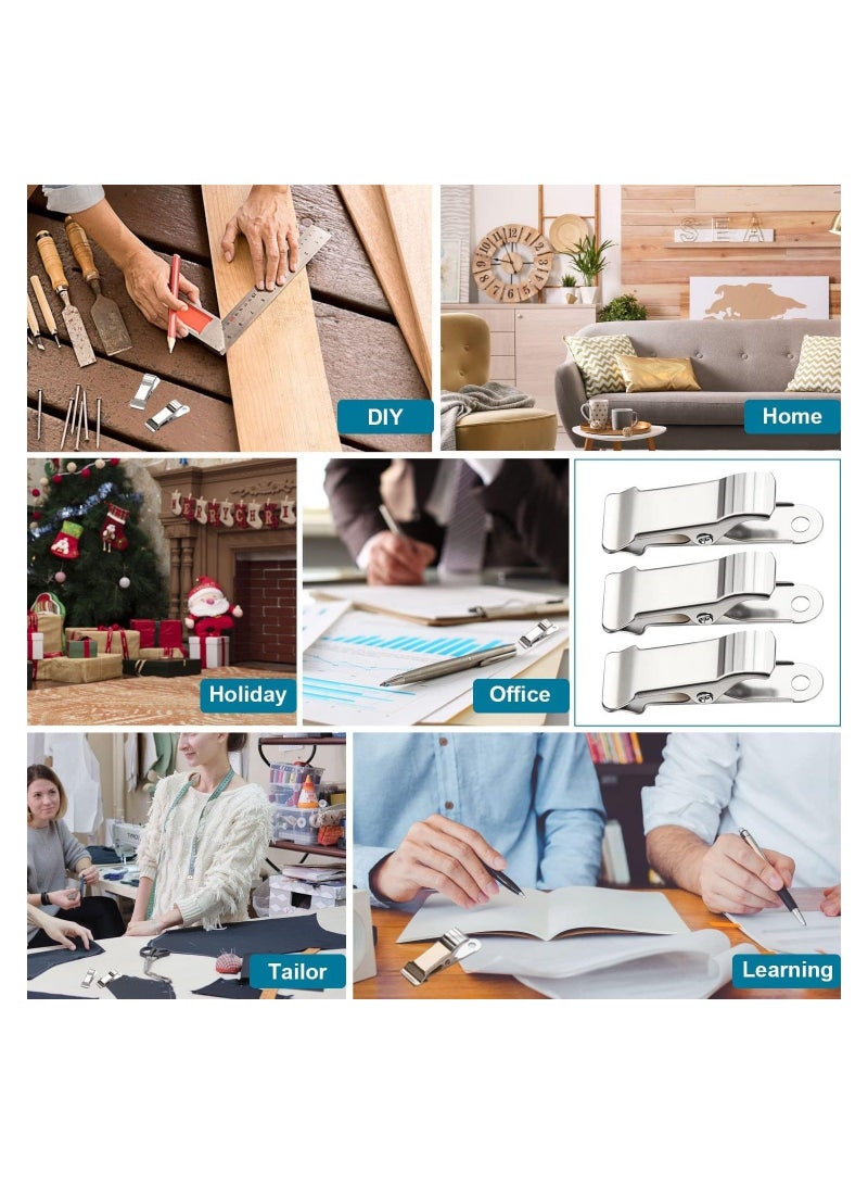 Y&D 48 Pcs Metal Mini Clamps Spring Clamp Crocodile Alligator Clips 1/2 Inch Wide for Work smooth jaw - Image 2