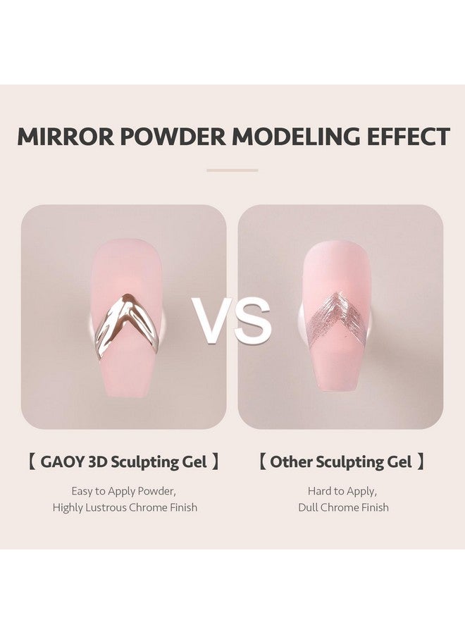 GAOY 3D Sculpting Gel for Nail Art, Semi-solid Nail Gel, No Wipe Nail Modeling Gel for Rubbing Chrome Nail Powder, Sticking Rhinestones and Painting - Image 4