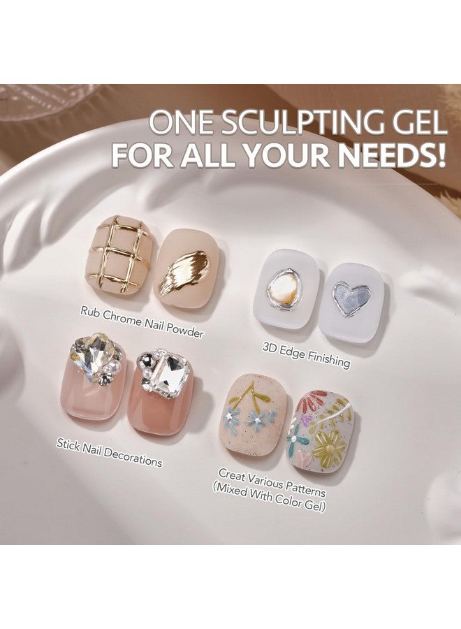 GAOY 3D Sculpting Gel for Nail Art, Semi-solid Nail Gel, No Wipe Nail Modeling Gel for Rubbing Chrome Nail Powder, Sticking Rhinestones and Painting - Image 2