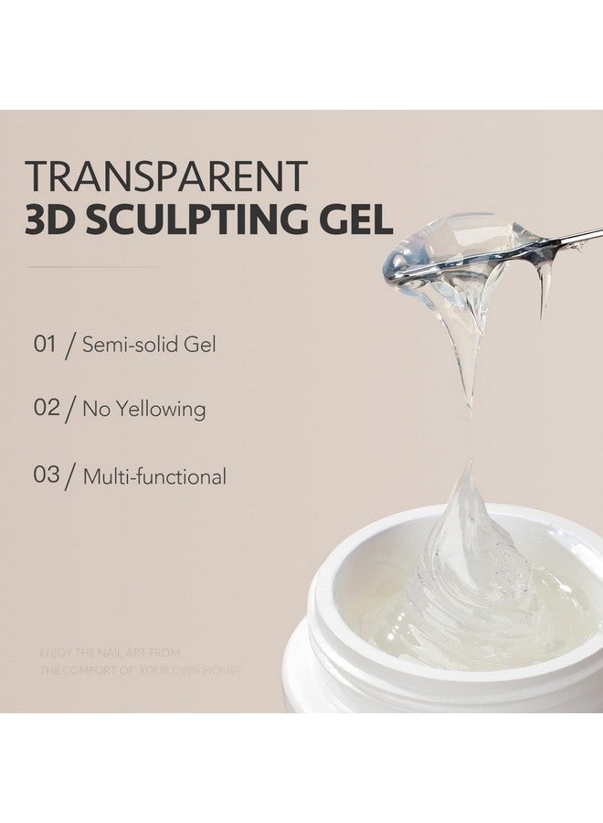 GAOY 3D Sculpting Gel for Nail Art, Semi-solid Nail Gel, No Wipe Nail Modeling Gel for Rubbing Chrome Nail Powder, Sticking Rhinestones and Painting - Image 3